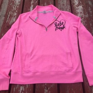 💗 VS Pink Quarter Zip Sweater size Medium